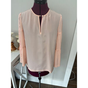 J. Crew embroidered bell-sleeve silk top blouse Size 2